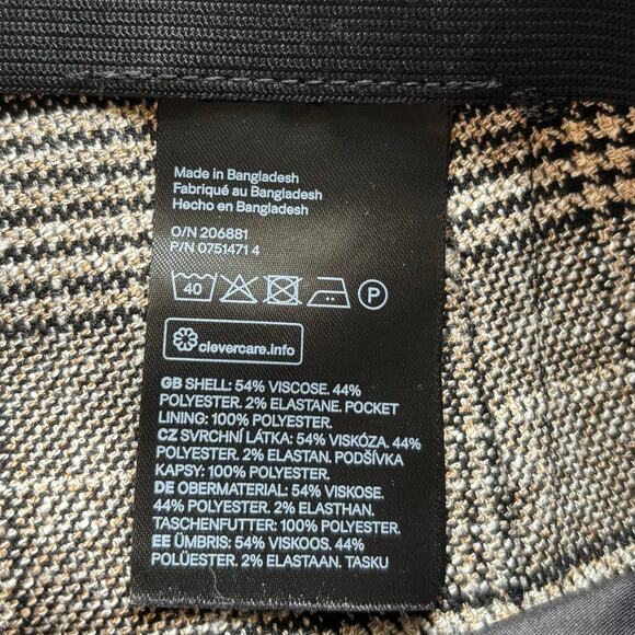 H&M Women's Plaid Work Pants Trousers Size 6 - Picture 7 of 9